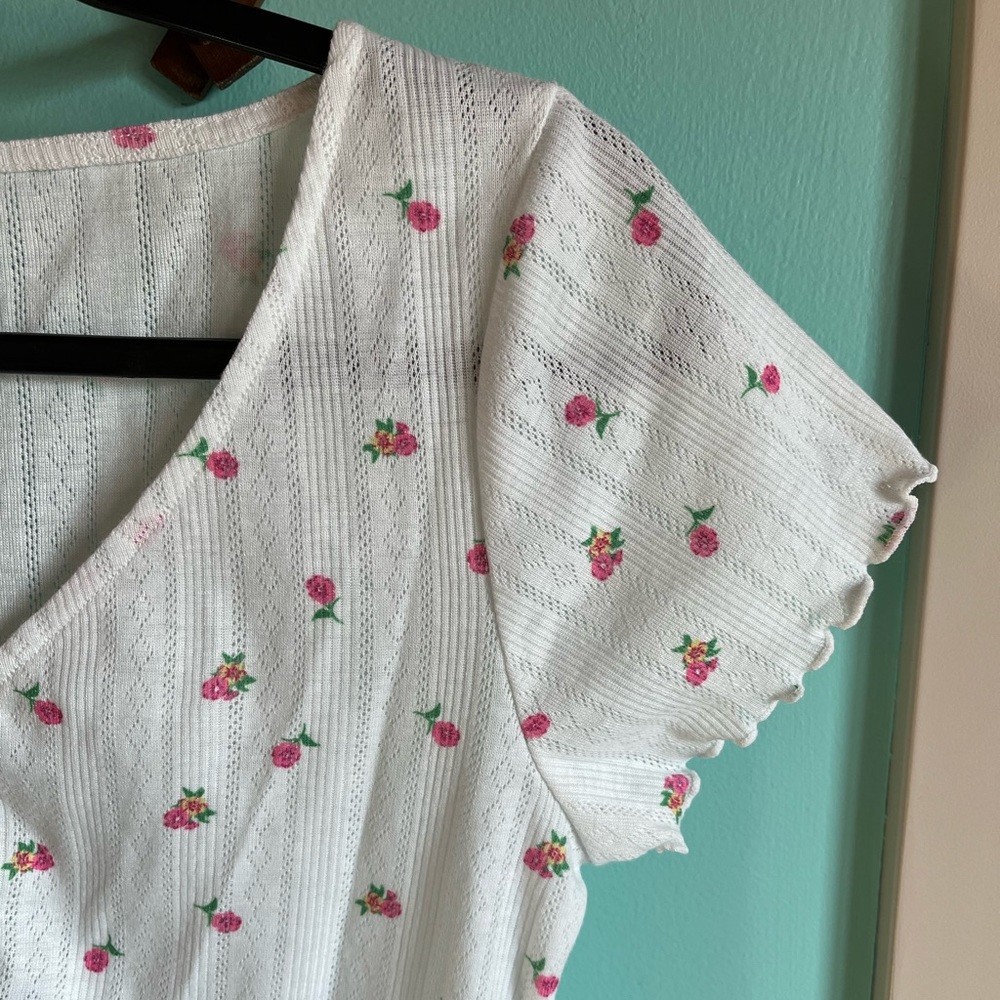 🆕 For Love & Lemons x Victoria’s Secret Blossom Pointelle Top - Picture 3 of 9